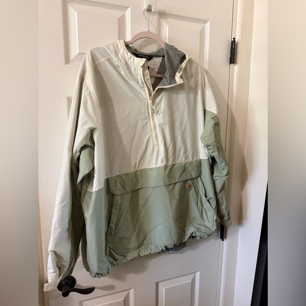 Carhartt Cream and Gray Rain Defender Jacket